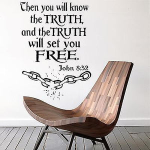 Christian Home Decor. Wall Decal. Bible Scripture: John 8:32