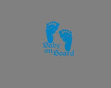 Decals - Stickers. Baby on board feet 6" H x 5.5 W