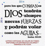 Spanish Wall Decals. Vinilos Decorativos. Versículo de la biblia: Isaias 40:31 V2