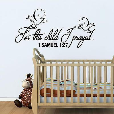 Stickers. Vinyl Wall Decal. Bible Scripture: 1 Samuel 1:27