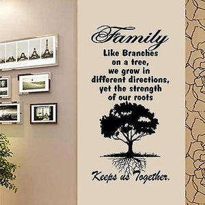 Tree Wall Decal. Wall Art.  Family. Roots keep us together. 16"W x 32" H