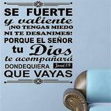 Spanish Wall Decals. Vinilos Decorativos. Versículo de la biblia: Josue 1:9