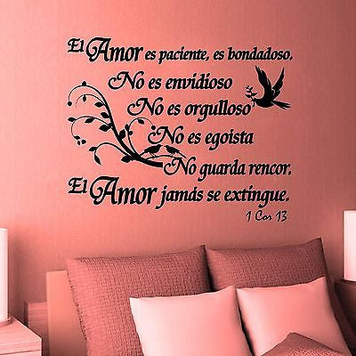 Vinilos Decorativos. Versículo de la biblia: 1 Corintios 13. Amor