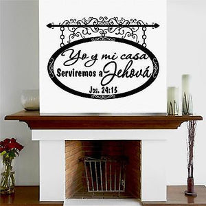Spanish Wall Decals. Vinilos Decorativos. Versículo de la biblia: Josue 24:15