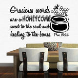 Christian Home Decor. Wall Decal. Bible Scripture:  Proverb 16:24