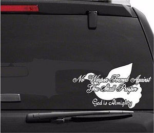 Decal - Religious - No Weapon Shall Prosper. Sticker.
