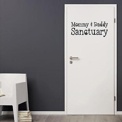 Stickers. Vinyl Wall Decal. Home Decor. Door Decal. Mommy & Daddy Sanctuary. 12"W x 5" H