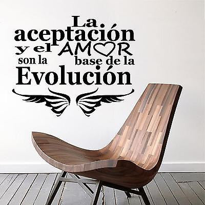Spanish Wall Decals. Wall Decal. La Aceptacion y el Amor son... Evolucion