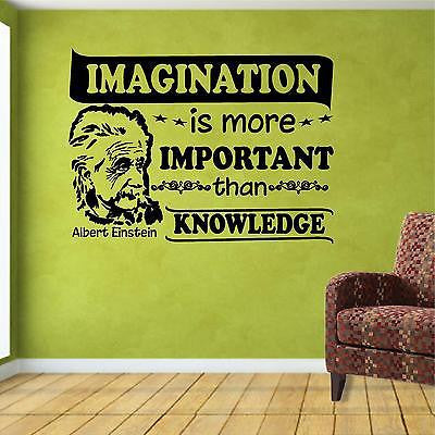 Stickers. Vinyl Wall Decal. Quotes. Albert Einstein: Imagination is more important than..