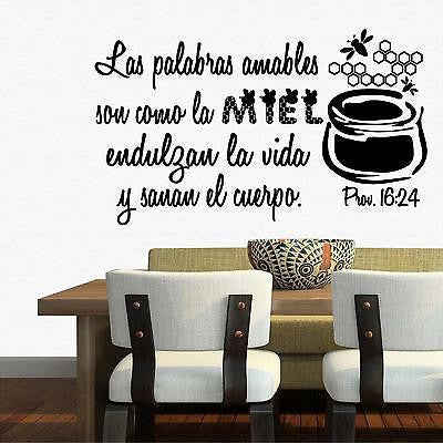 Vinilos Decorativos. Versículo de la biblia: Proverbios 16:24