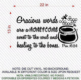 Christian Home Decor. Wall Decal. Bible Scripture:  Proverb 16:24