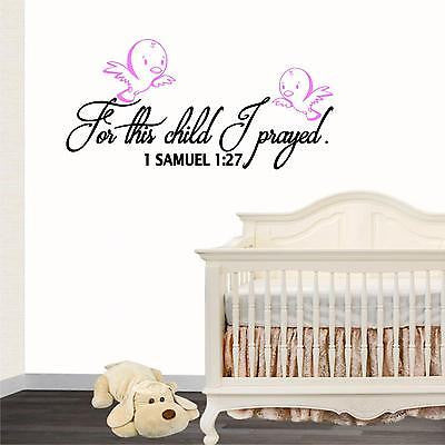 Stickers. Vinyl Wall Decal. Bible Scripture: 1 Samuel 1:27