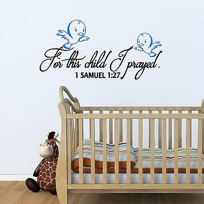 Stickers. Vinyl Wall Decal. Bible Scripture: 1 Samuel 1:27
