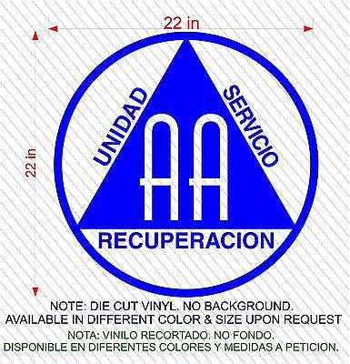 Stickers. Vinyl Wall Decal. Quotes. Sticker Logo: Alcohólicos Anónimos: Unidad, Servicio, Recuperacion