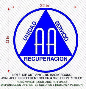 Quotes Decals. Wall Decal. Sticker Logo: Alcohólicos Anónimos: Unidad, Servicio, Recuperacion