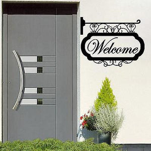 Wall Decal.  Wall Art. Vinyl Decal. Hanging Sign: Welcome. 22"