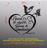 Spanish Wall Decals. Inspirational Wall Decal. Christian Home Decor. Biblia. Hebreos 13:5