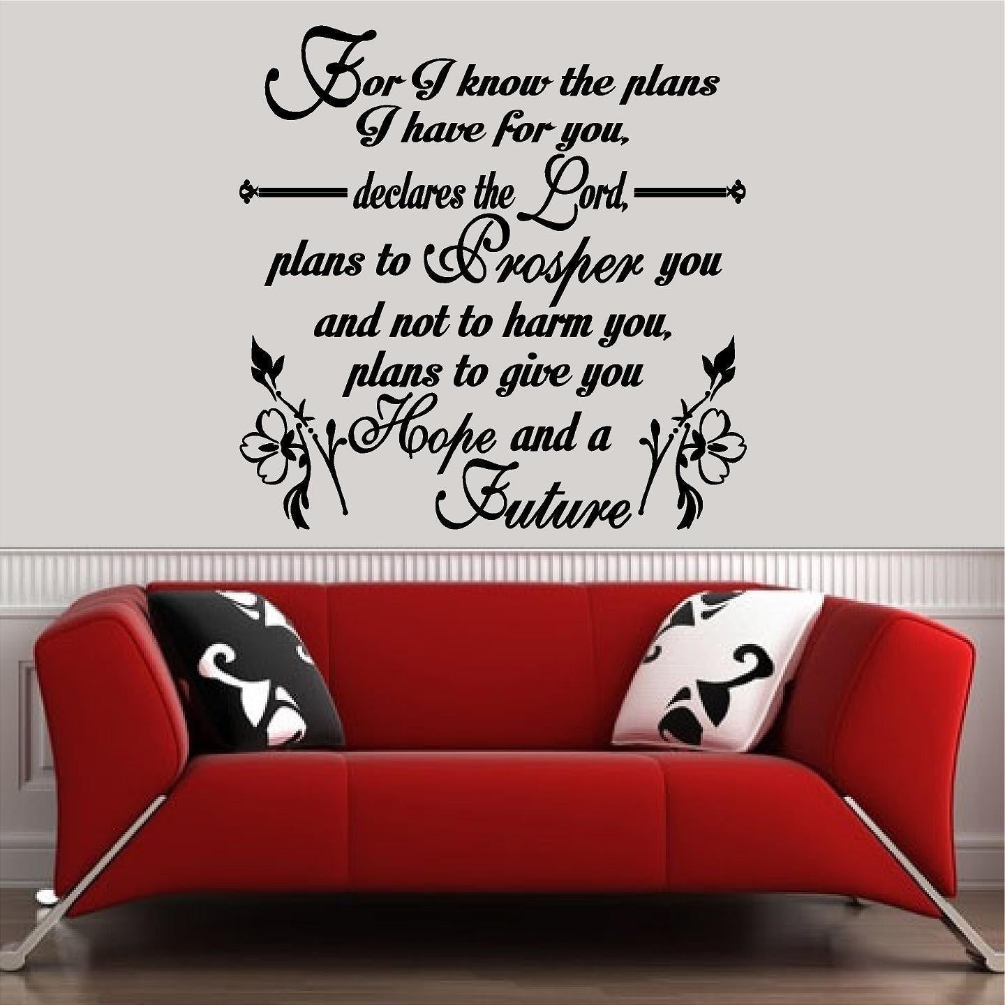 Stickers. Vinyl Wall Decal. Bible Scripture: Jeremiah 29:11