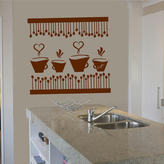 Stickers. Vinyl Wall Decal. Home Kitchen Decor. Decorate your home. Coffee. Cafe.