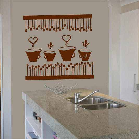 Stickers. Vinyl Wall Decal. Home Kitchen Decor. Decorate your home. Coffee. Cafe.