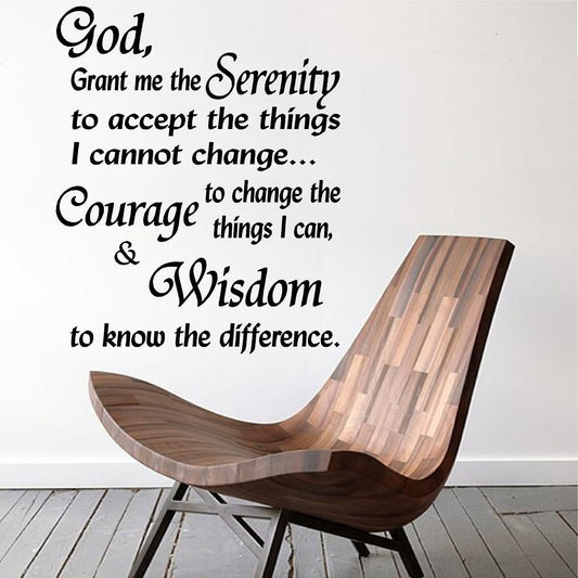 Stickers. Vinyl Wall Decal. Quotes. Serenity Prayer: God grant me the Serenity...