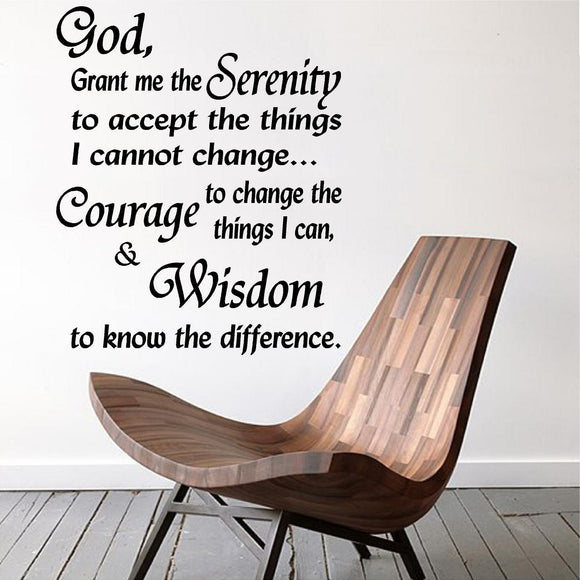 Quotes Wall Decal.  Serenity Prayer: God grant me the Serenity...
