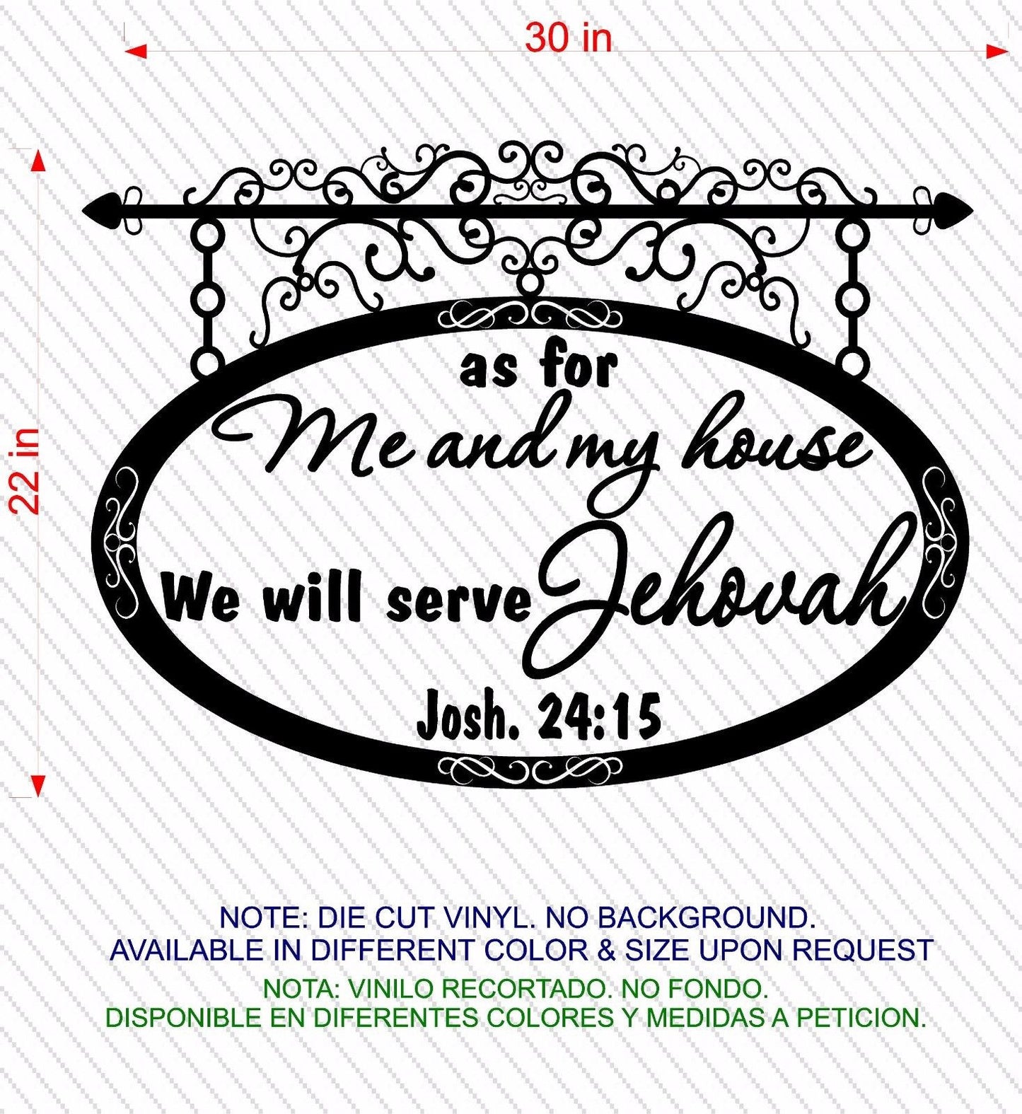 Stickers. Vinyl Wall Decal. Bible Scripture: Joshua 24:15