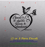 Spanish Wall Decals. Inspirational Wall Decal. Christian Home Decor. Biblia. Hebreos 13:5