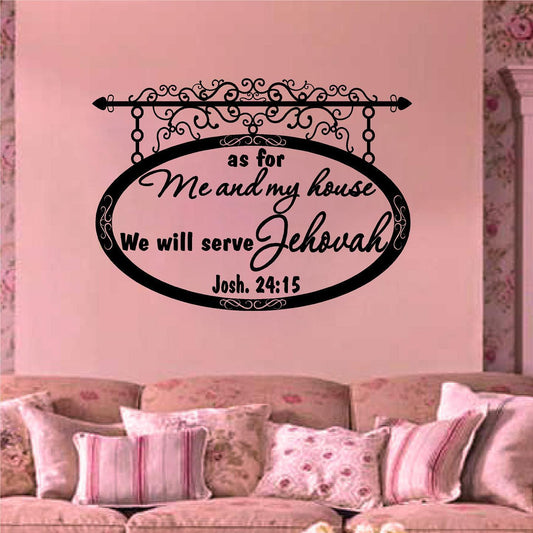 Stickers. Vinyl Wall Decal. Bible Scripture: Joshua 24:15