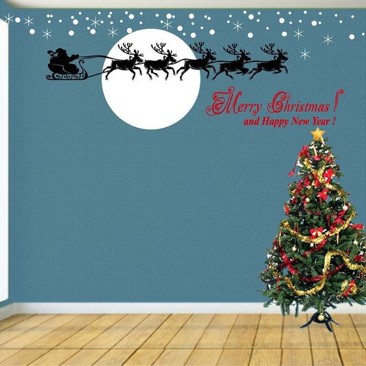 Stickers. Vinyl Wall Decals. Christmas Decorations. Santa & Sleigh Christmas Decals.
