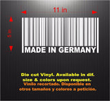 Decals - Stickers. Germany: MADE IN GERMANY Barcode.