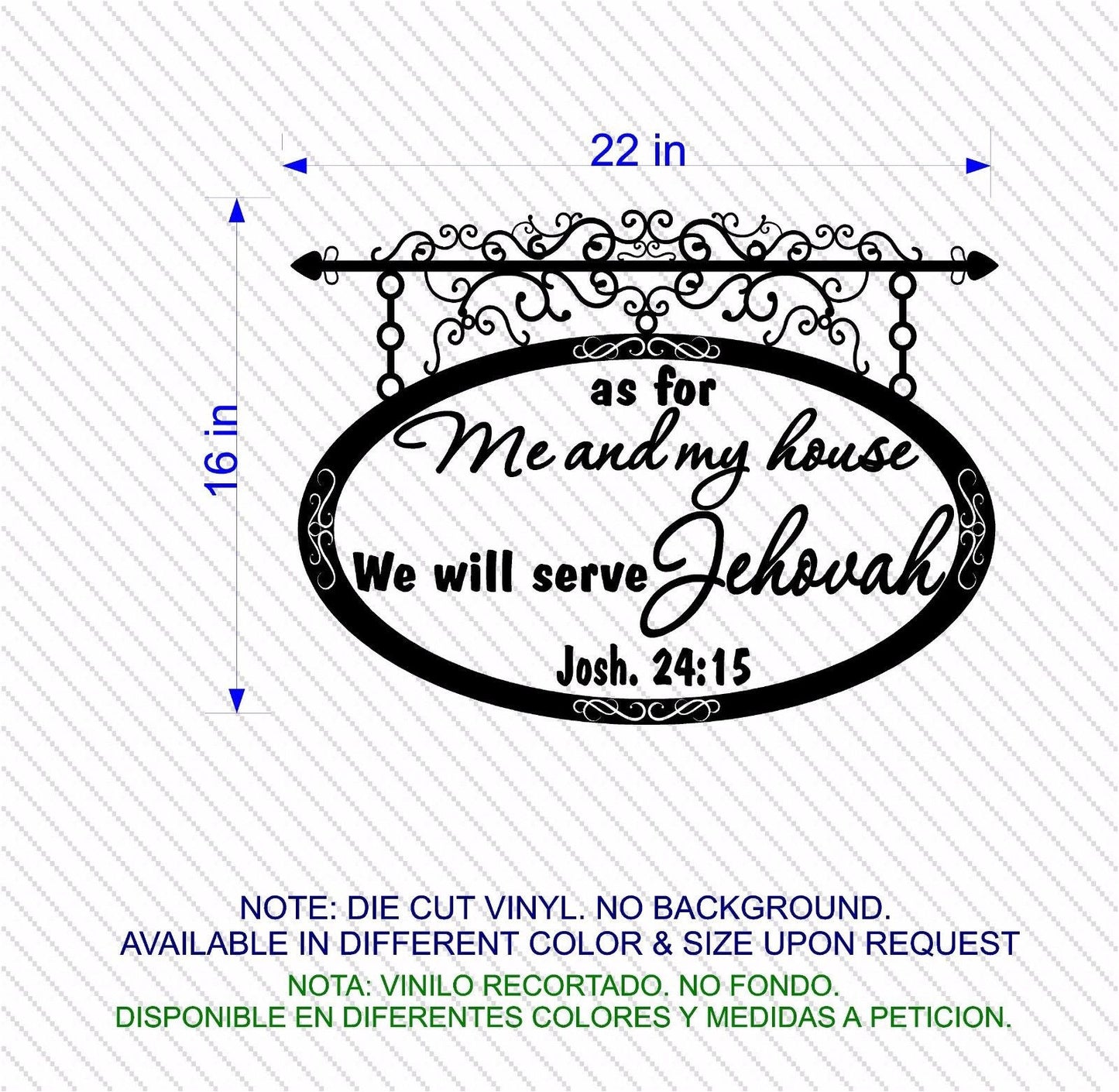 Stickers. Vinyl Wall Decal. Bible Scripture: Joshua 24:15
