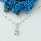 Solid 925 Sterling Silver. Anchor Charm Necklace - Nautical Anchors Ocean Boat