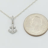 Solid 925 Sterling Silver. Anchor Charm Necklace - Nautical Anchors Ocean Boat