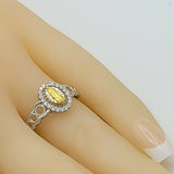 Solid 925 Sterling Silver. Our Lady of Guadalupe Ring. Two Tones.  CZ