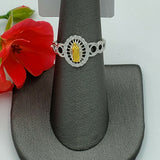 Solid 925 Sterling Silver. Our Lady of Guadalupe Ring. Two Tones.  CZ