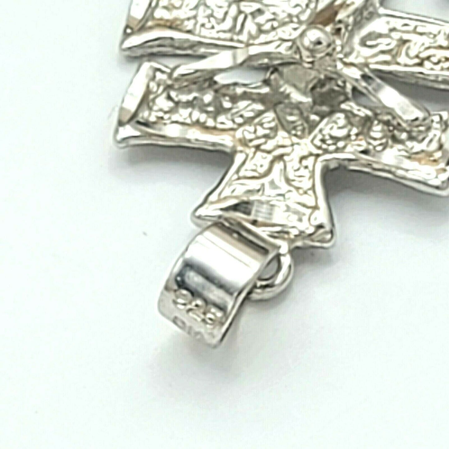 Solid 925 Sterling Silver. Caravaca de la Cruz Cross Crucifix Pendant Necklace Unisex