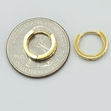 Solid 925 Sterling Silver. Tiny Small Round CZ Hoops Earrings. Unisex. 12mm D - 1.8mm