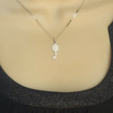 Solid 925 Sterling Silver. Double Sided Saint Benedict Key Pendant Necklace San Benito
