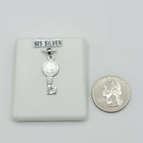 Solid 925 Sterling Silver. Double Sided Saint Benedict Key Pendant Necklace San Benito