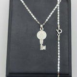 Solid 925 Sterling Silver. Double Sided Saint Benedict Key Pendant Necklace San Benito