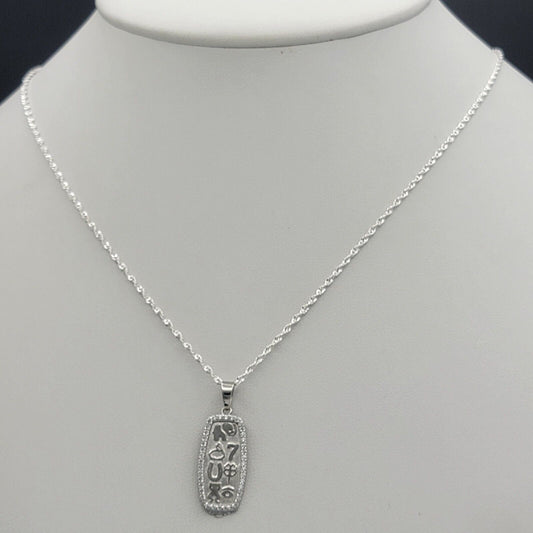 Solid 925 Sterling Silver. Good Luck Icons Pendant 7 Eye Elephant Horseshoe Clover