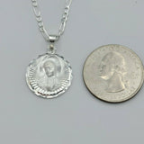 Solid 925 Sterling Silver. Our Lady Guadalupe Pendant Necklace. Virgen Guadalupe