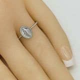 Solid 925 Sterling Silver. High Polished Miraculous Medal Ring. La Milagrosa