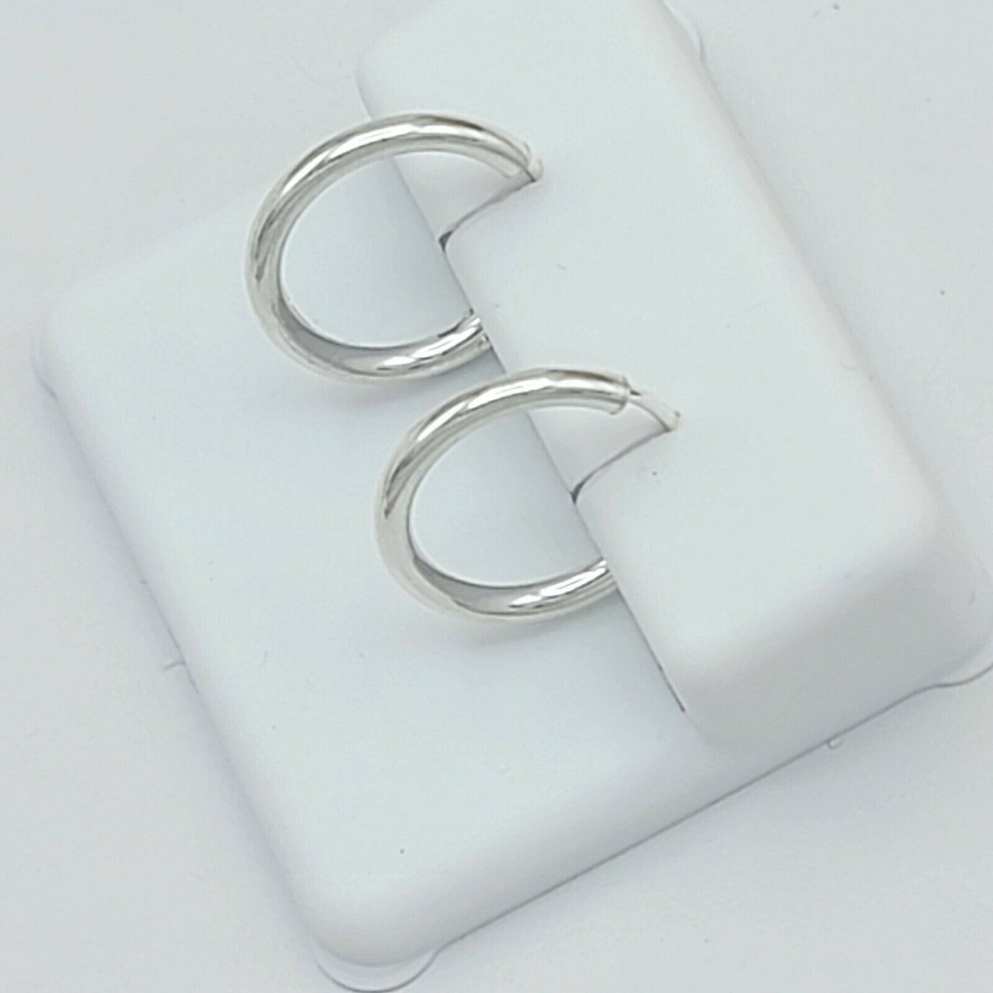 Solid 925 Sterling Silver. Plain Hoop Endless Earrings. Unisex Stylish Men Women