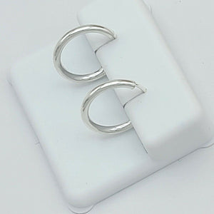 Solid 925 Sterling Silver. Plain Hoop Endless Earrings. Unisex Stylish Men Women
