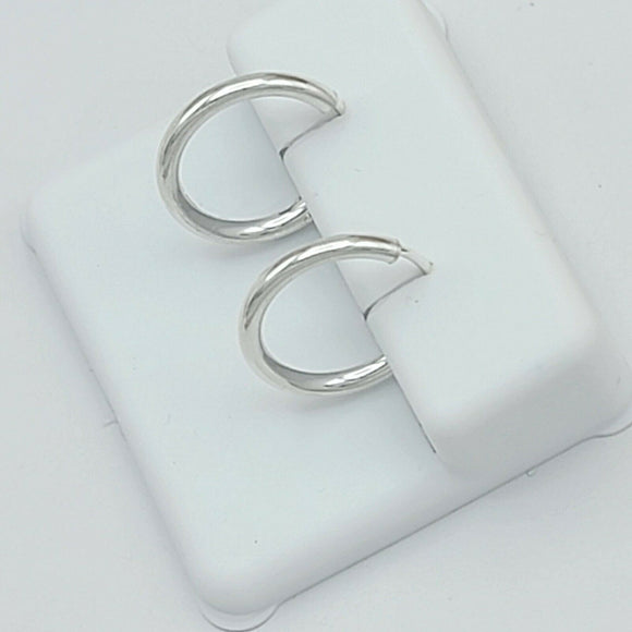 Solid 925 Sterling Silver. Plain Hoop Endless Earrings. Unisex Stylish Men Women