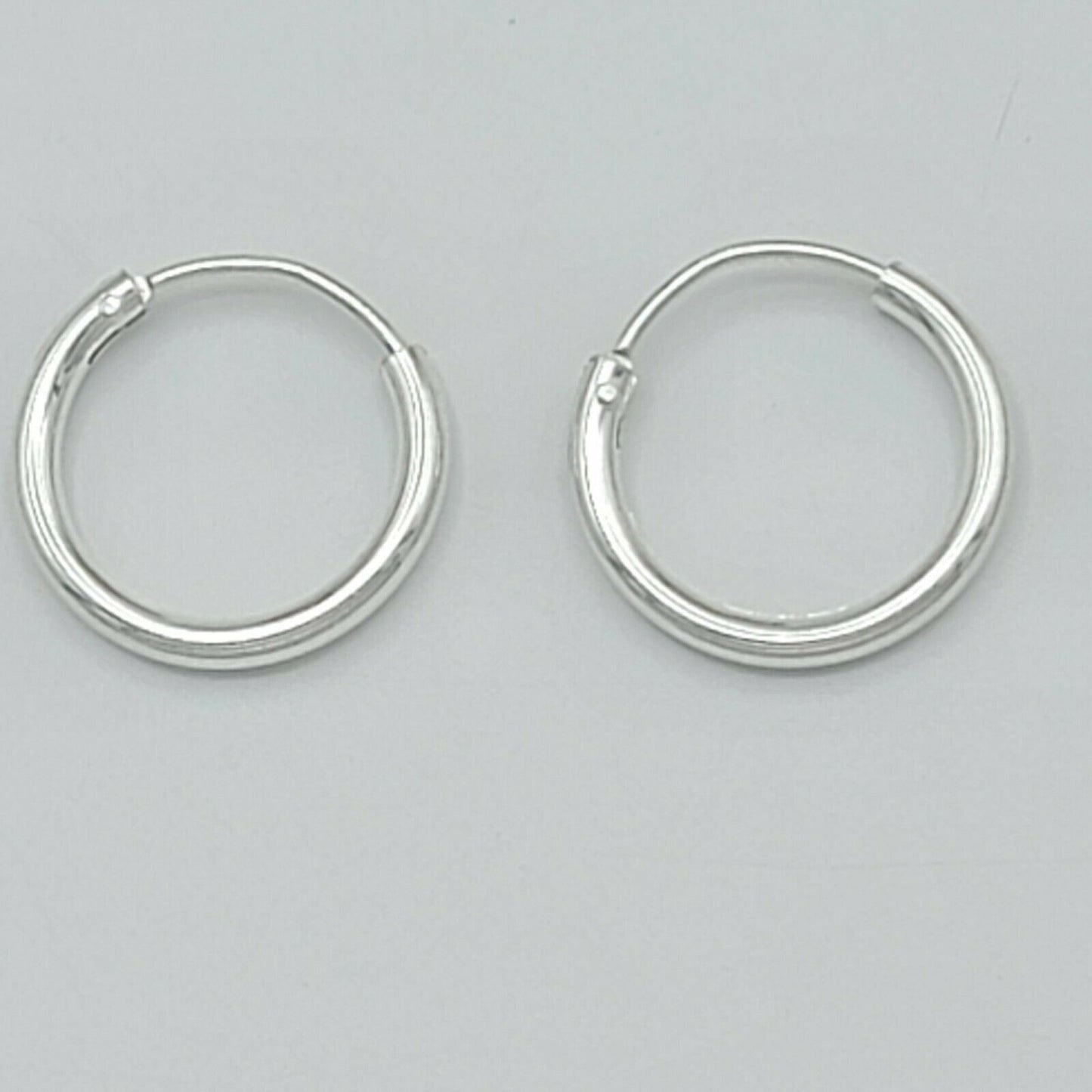 Solid 925 Sterling Silver. Plain Hoop Endless Earrings. Unisex Stylish Men Women