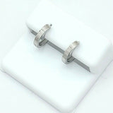 Solid 925 Sterling Silver. Plain Hoop 2mm Earrings. Unisex Stylish Men Women