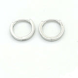 Solid 925 Sterling Silver. Plain Hoop 2mm Earrings. Unisex Stylish Men Women